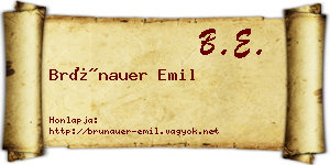 Brünauer Emil névjegykártya